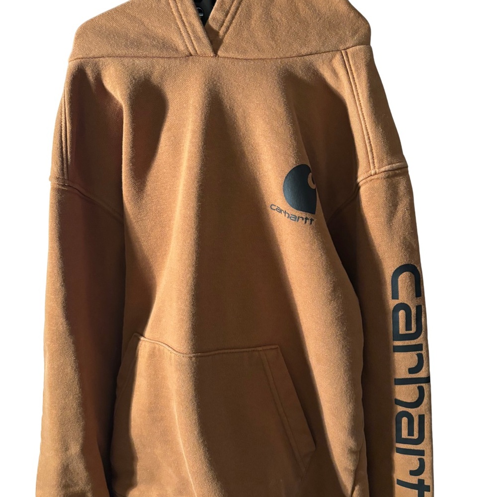 Carhartt Men's Tan Hoodie with Logo